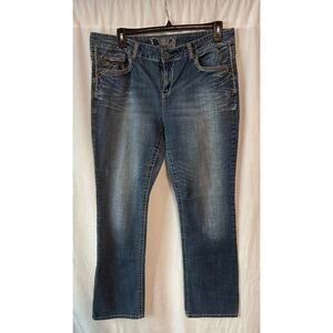 Delia's Womens low rise BAILEY bootcut blue jeans, size 20